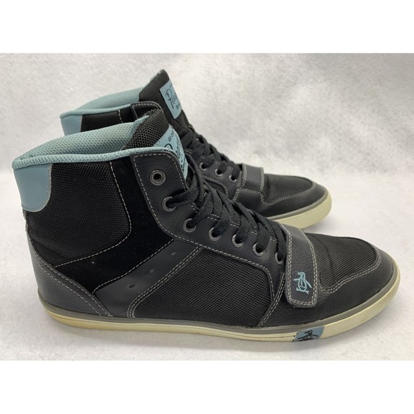 Original Penguin by Munsingwear Cirrus HI-Top Shoes Black Mens Size 12 PCIR200-5 - Picture 2 of 14